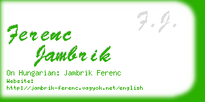 ferenc jambrik business card